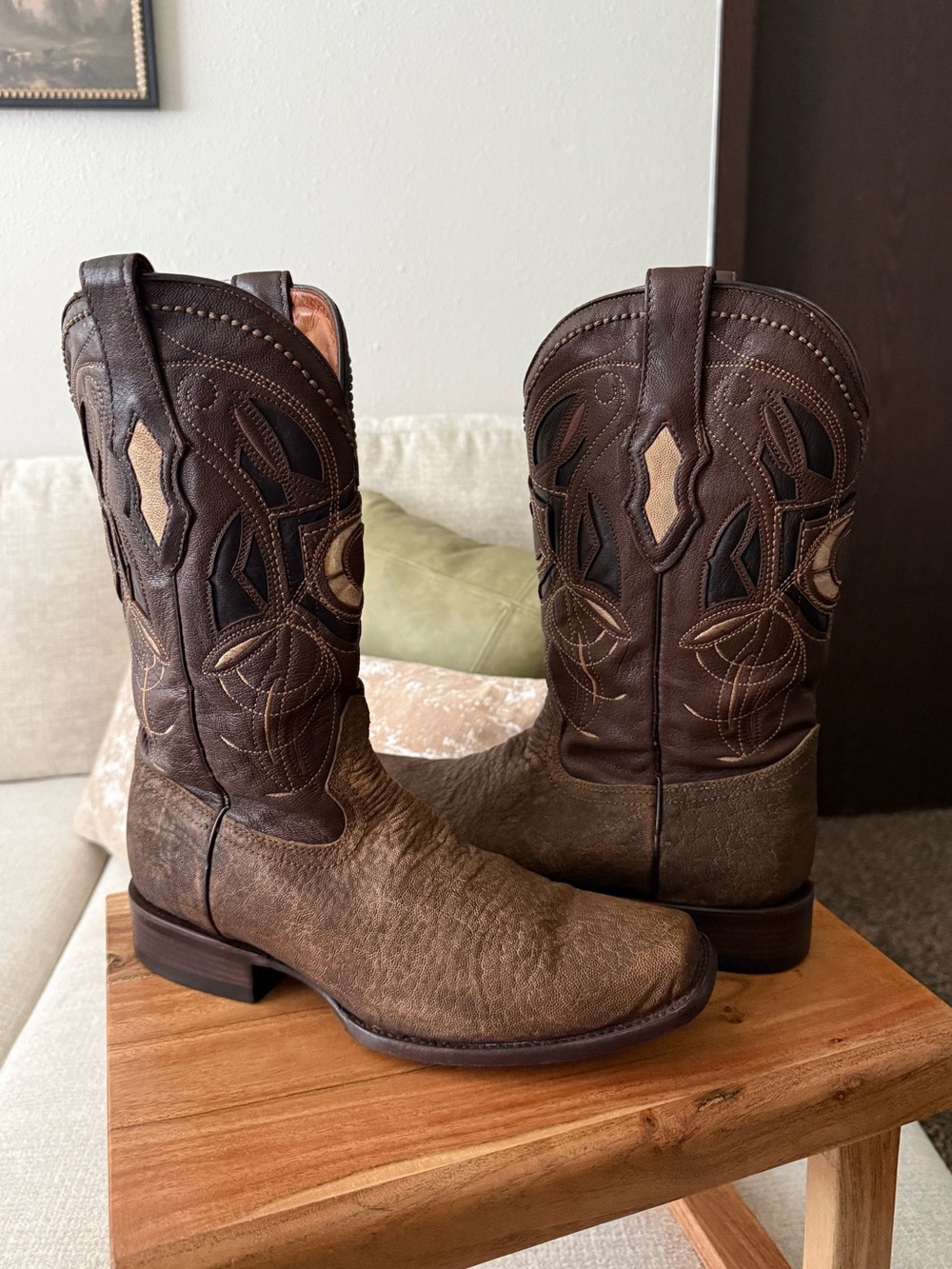 Cuadra Exotic Elephant Men’s Cowboy Boots Brown Colorway Size 9E